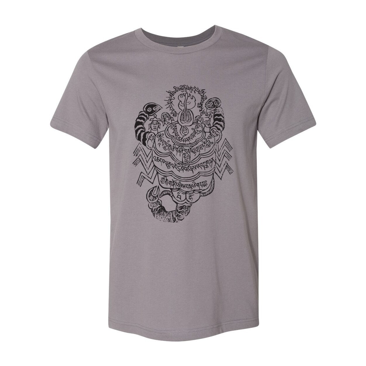 Himalayan Scorpion Charm of Padmasambhava | Tibetan Buddhist Mandala Woodblock Print | Spiritual Qi Protection Deity Sacred Art T-Shirt Tee