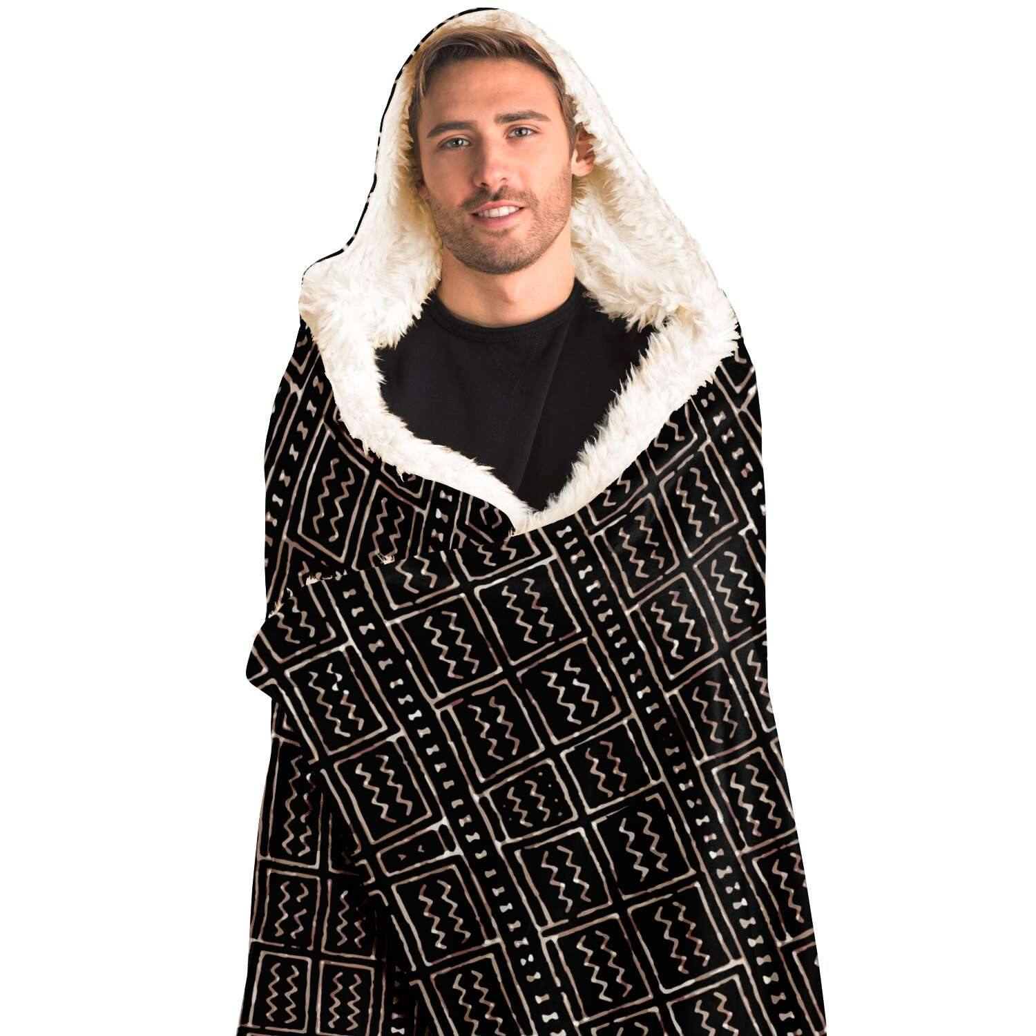 Hooded Blanket Bogolan Mali Traditional African Design