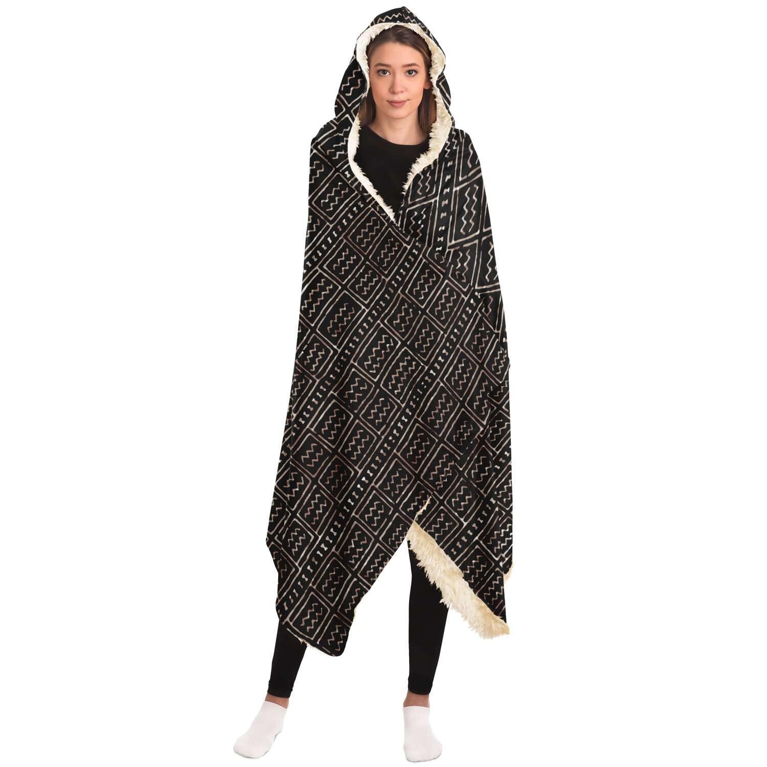 Hooded Blanket Bogolan Mali Traditional African Design