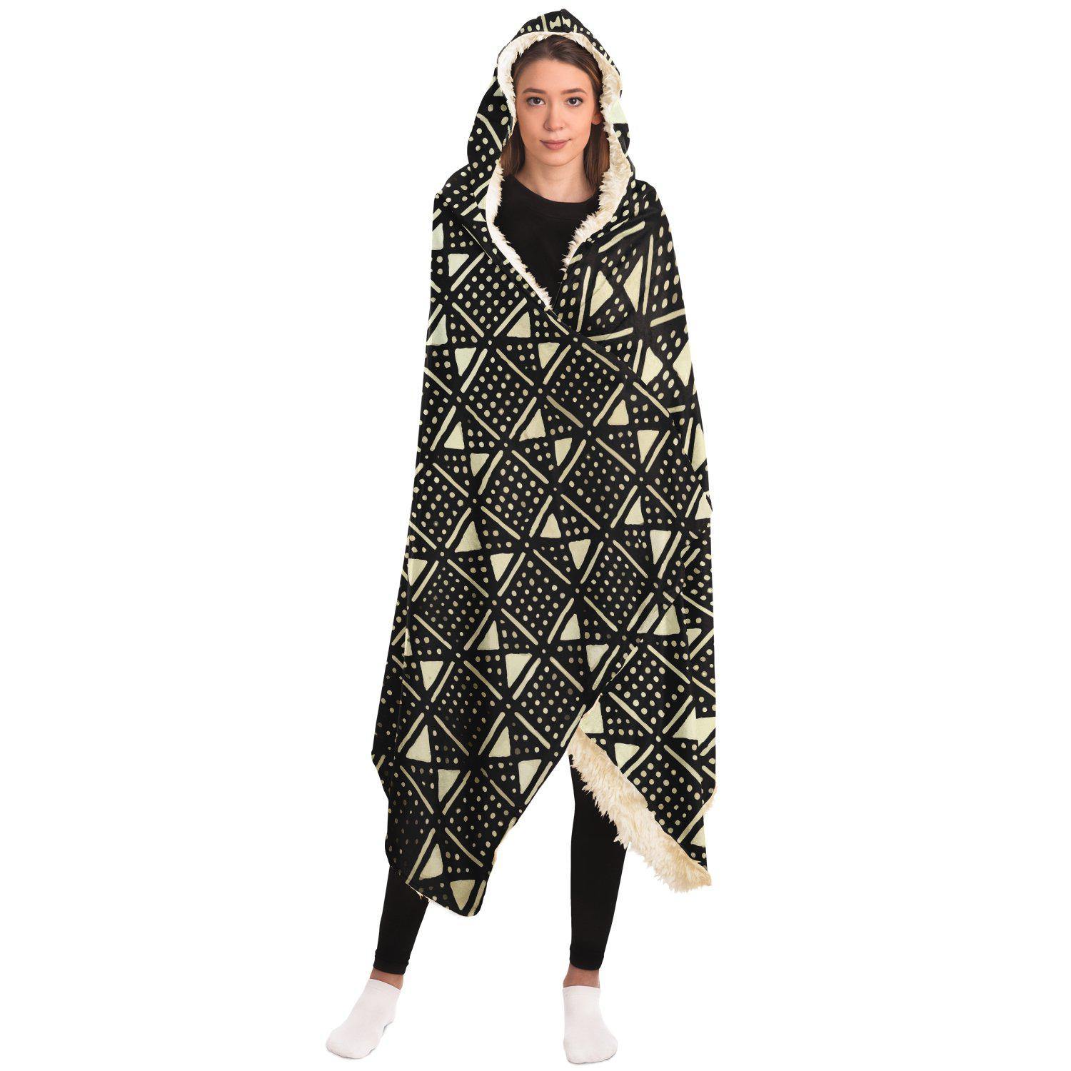 Hooded Blanket Bogolan Mali Traditional African Design
