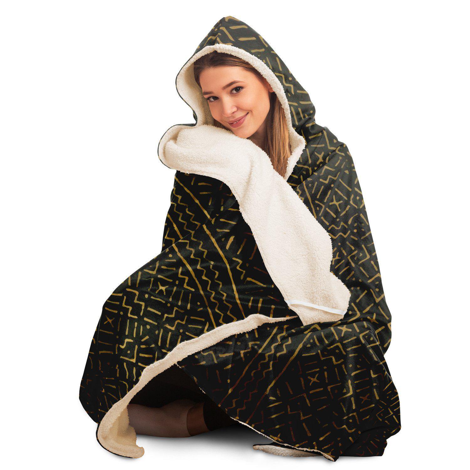 Hooded Blanket Bogolan Mali Traditional African Design