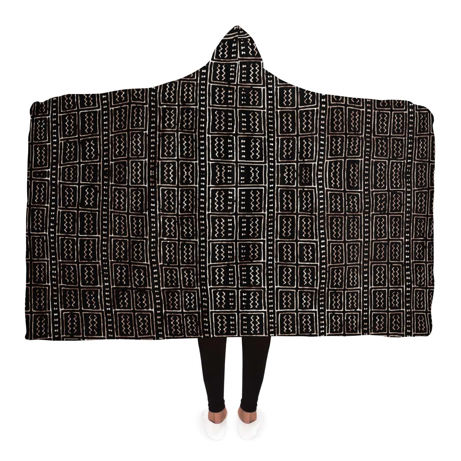 Hooded Blanket Bogolan Mali Traditional African Design