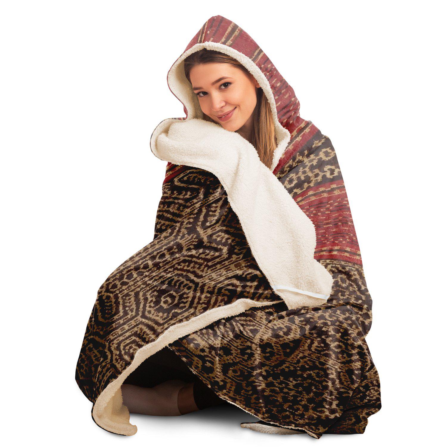 Hooded Blanket, Dayak Culture Ikat Design (Borneo)
