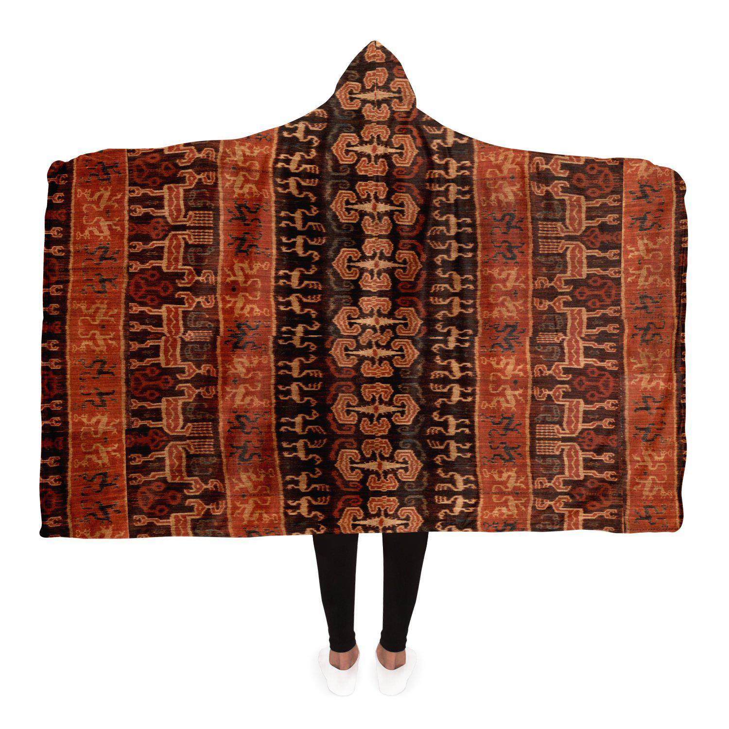 Hooded Blanket, Indonesian Ikat Design
