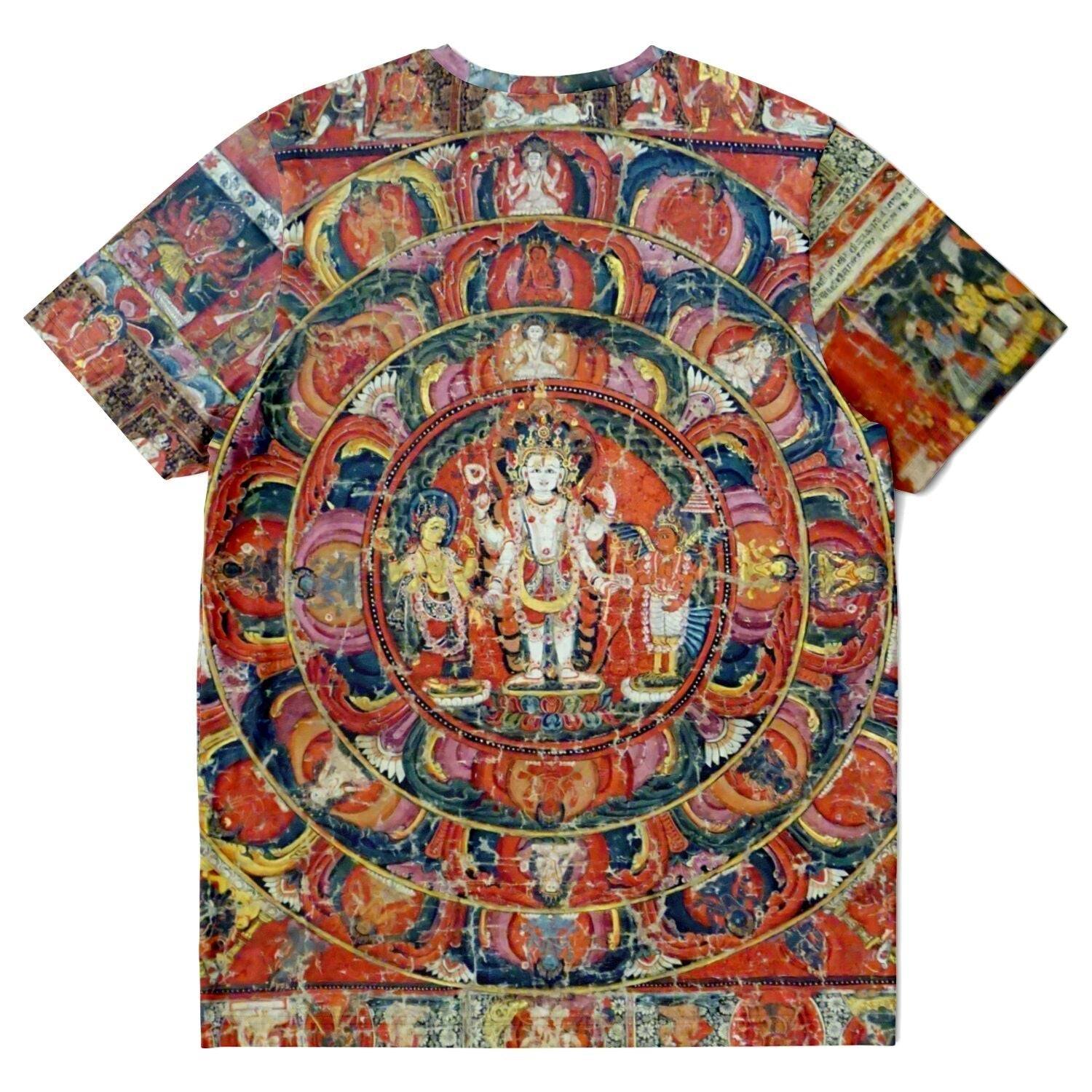 Indra and Garuda Nepali Buddhist Mandala Thangka | Buddhist and Hindu Deity | Nature & Wisdom Mythology Graphic Art T-Shirt