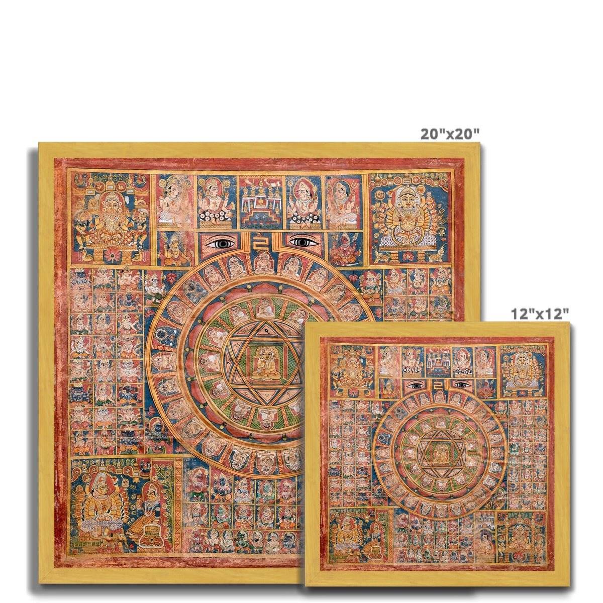 Jain Tantric Diagram | Indian Mandala, Yantra | Hippie Sacred Geometry, Yoga Spiritual Art, Numerology Framed Art Print