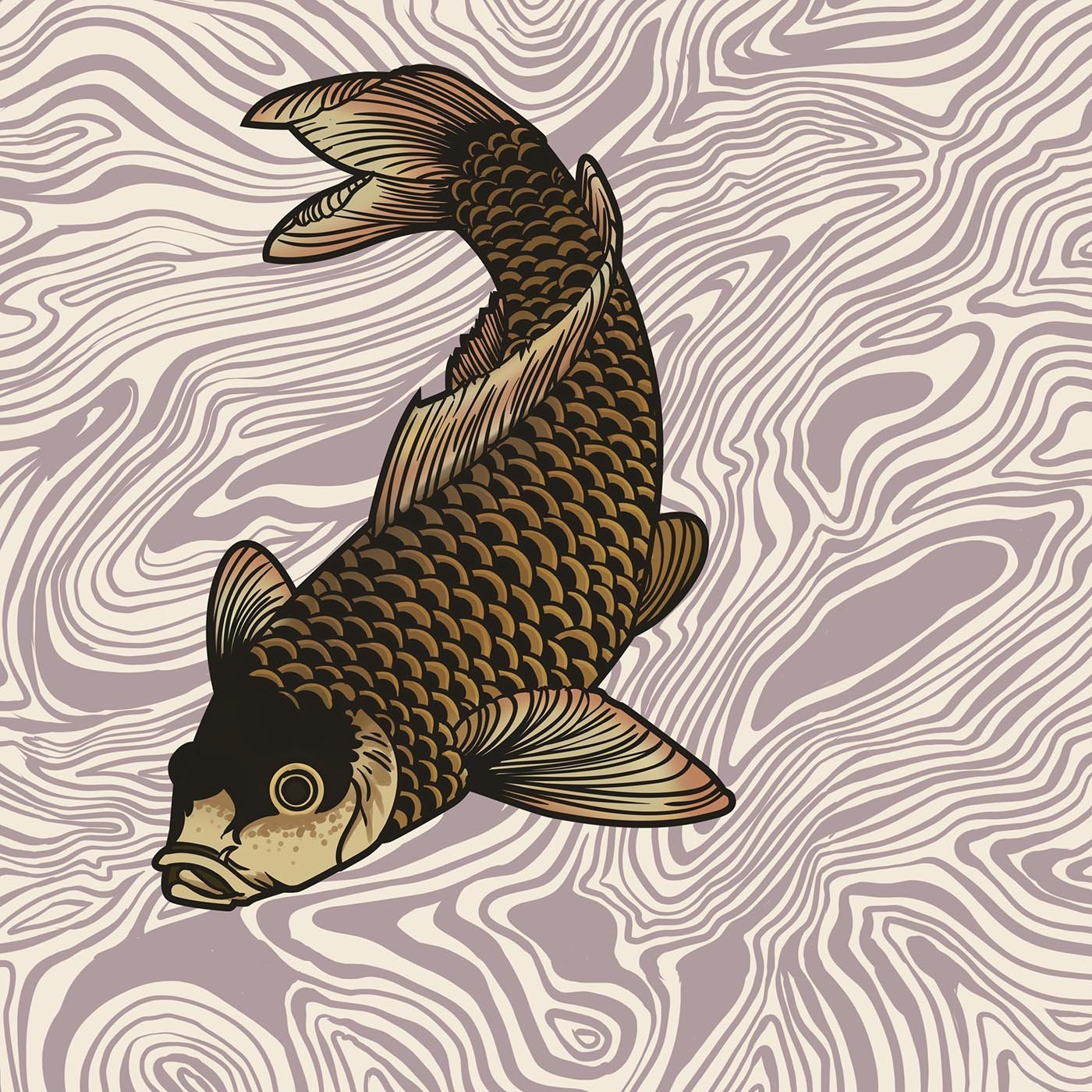 Katsushika Hokusai Carp (Koi) Ukiyo-e T-Shirt