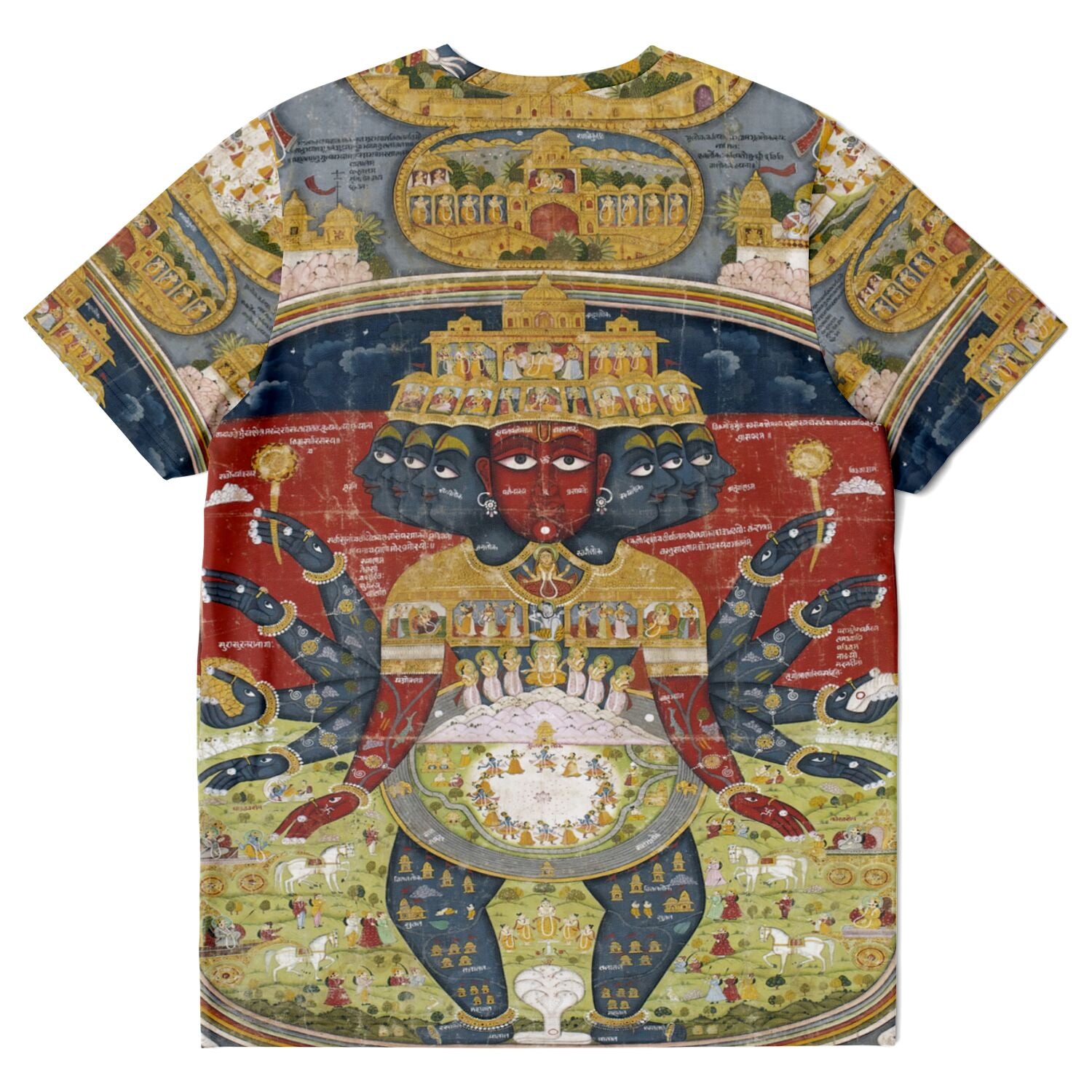 Krishna Cosmological Diagram | Vintage Sacred Hindu Deity | Brahma, Shiva Vedic Cosmos Graphic Art T-Shirt