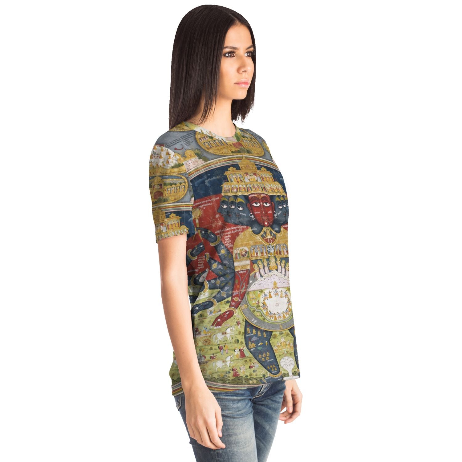 Krishna Cosmological Diagram | Vintage Sacred Hindu Deity | Brahma, Shiva Vedic Cosmos Graphic Art T-Shirt