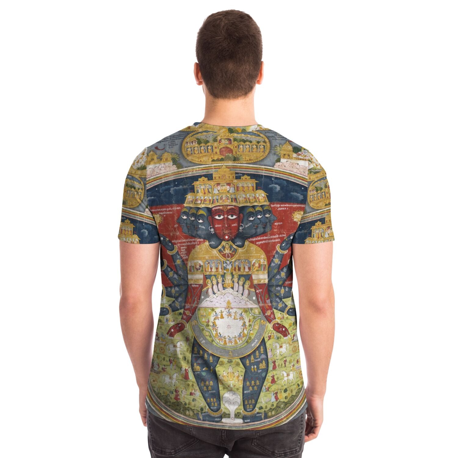 Krishna Cosmological Diagram | Vintage Sacred Hindu Deity | Brahma, Shiva Vedic Cosmos Graphic Art T-Shirt