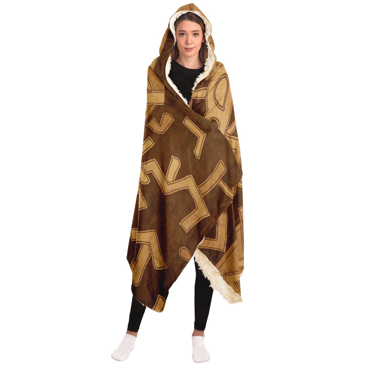 Kuba Cloth Inspired Hooded Blanket (The Congo)