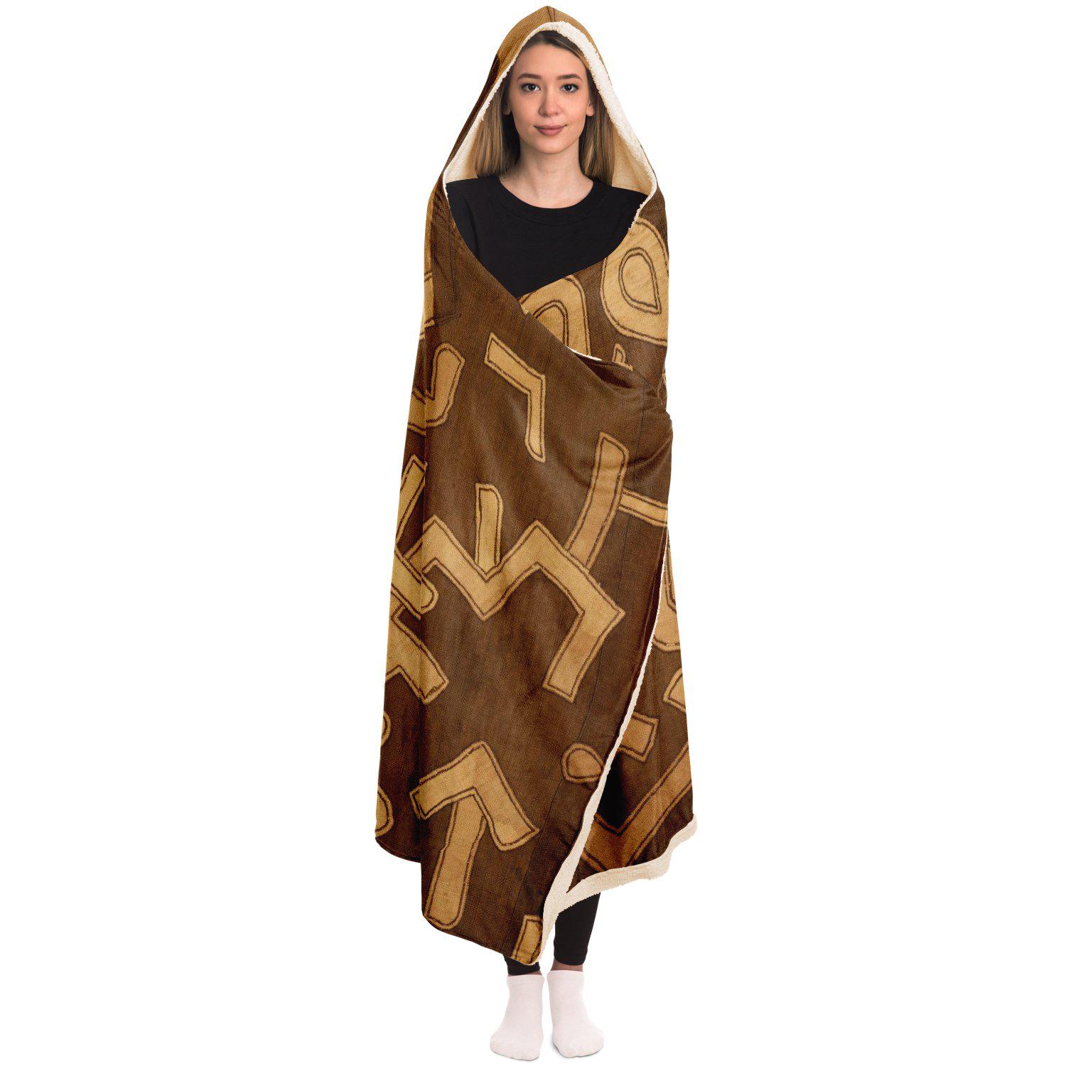 Kuba Cloth Inspired Hooded Blanket (The Congo)