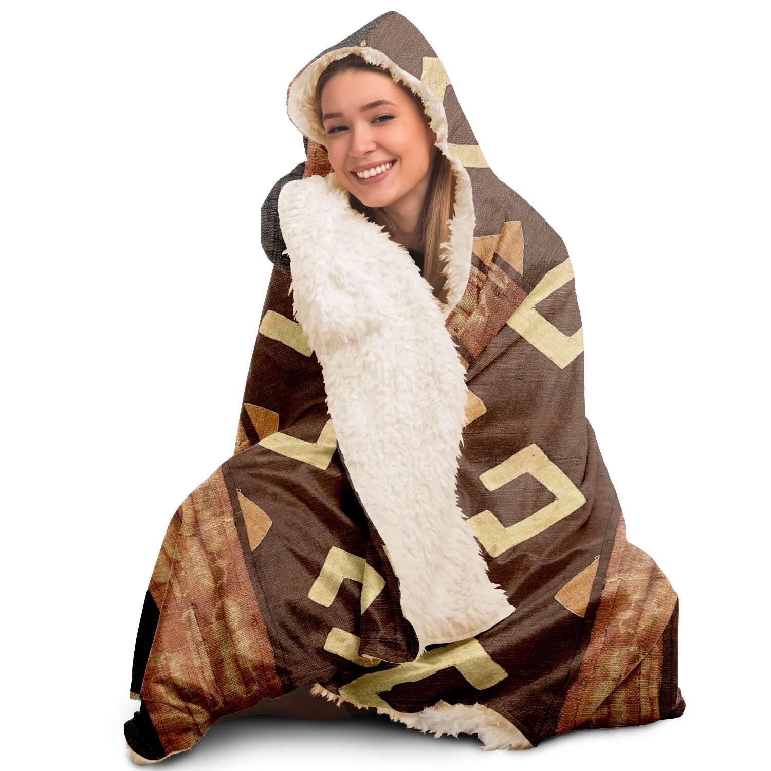 Kuba Cloth Inspired Hooded Blanket (The Congo)