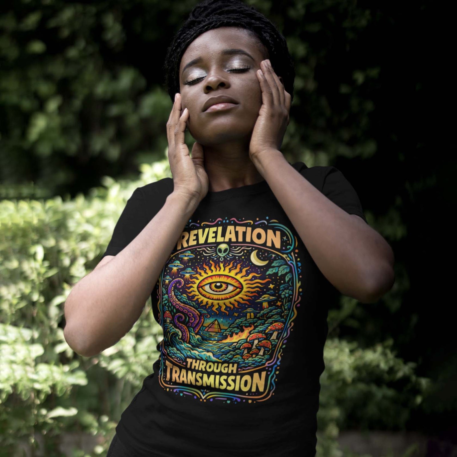 Revelation Through Transmission: Psychedelic Wisdom | Higher Consciousness Mind Expansion Graphic Art T-Shirt