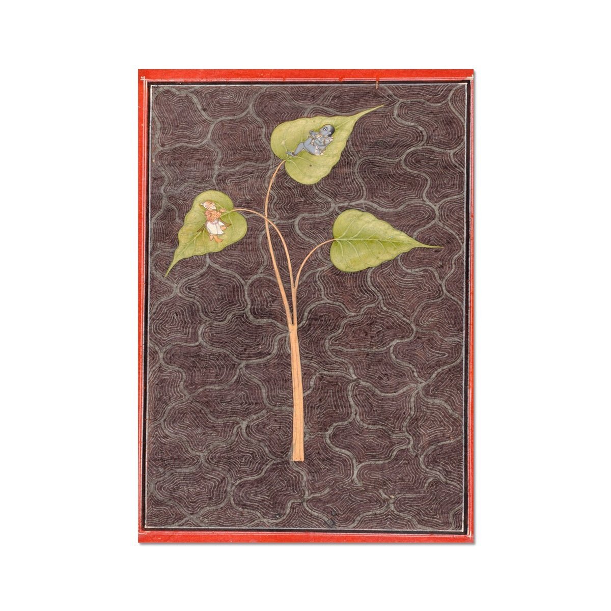 Markandeya Viewing Krishna in the Cosmic Ocean | Rajasthani Miniature Indian Spiritual Fine Art Print