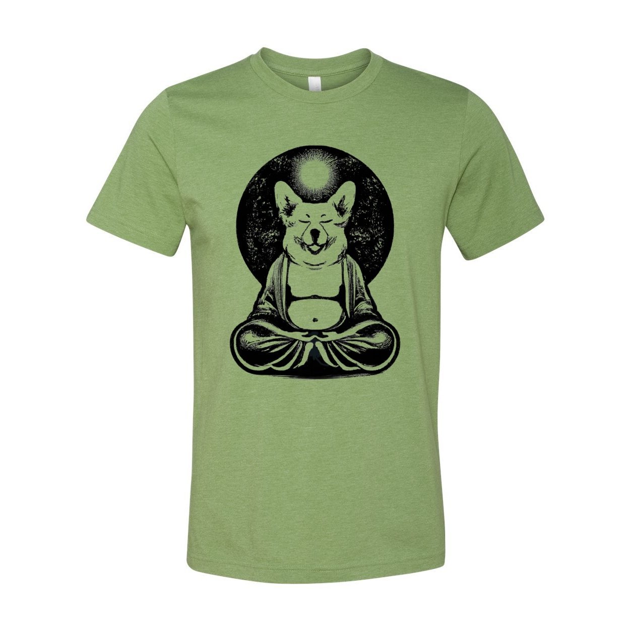 Meditating Zen Corgi at Peace with the Universe | Cute Kawaii Dog-Lover Pet Gift | Unisex Cotton T-Shirt