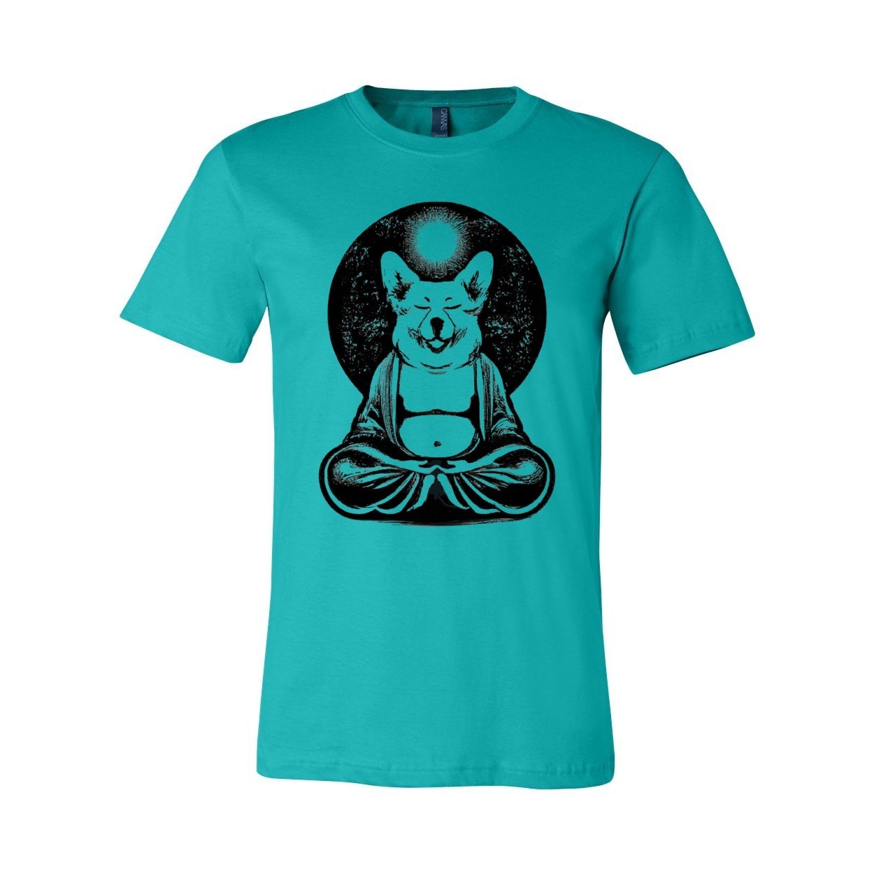 Meditating Zen Corgi at Peace with the Universe | Cute Kawaii Dog-Lover Pet Gift | Unisex Cotton T-Shirt