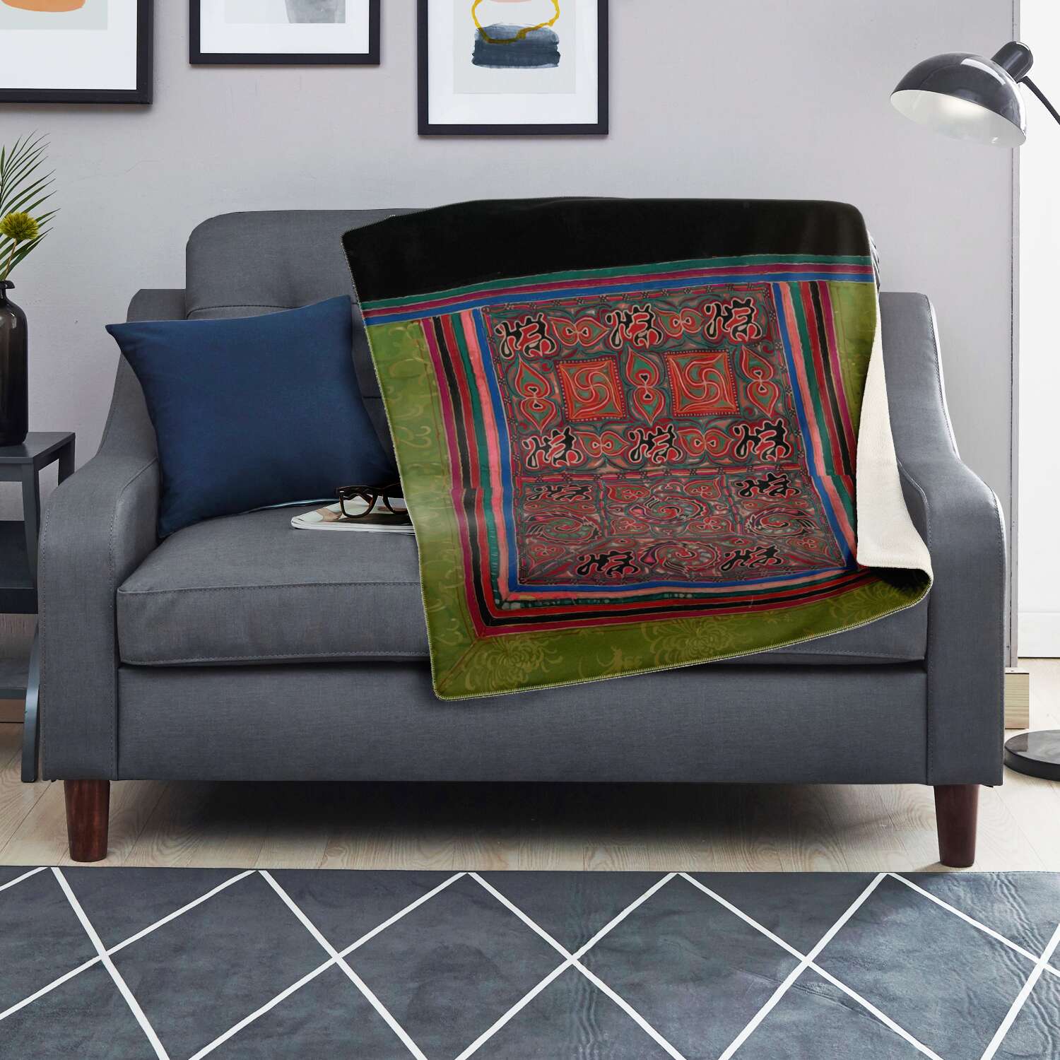 MIAO CULTURE 19TH-CENTURY DESIGN | Sherpa Fleece Blanket