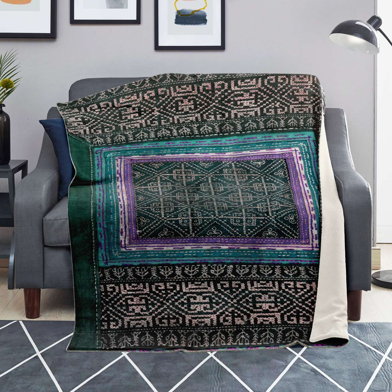 MIAO CULTURE 19TH-CENTURY DESIGN | Sherpa Fleece Blanket