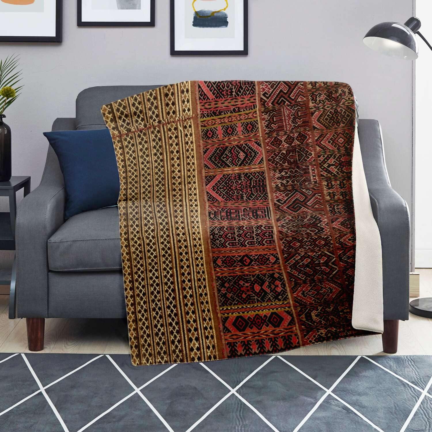 MIAO CULTURE TRADITIONAL WOVEN DESIGN | Sherpa Fleece Blanket