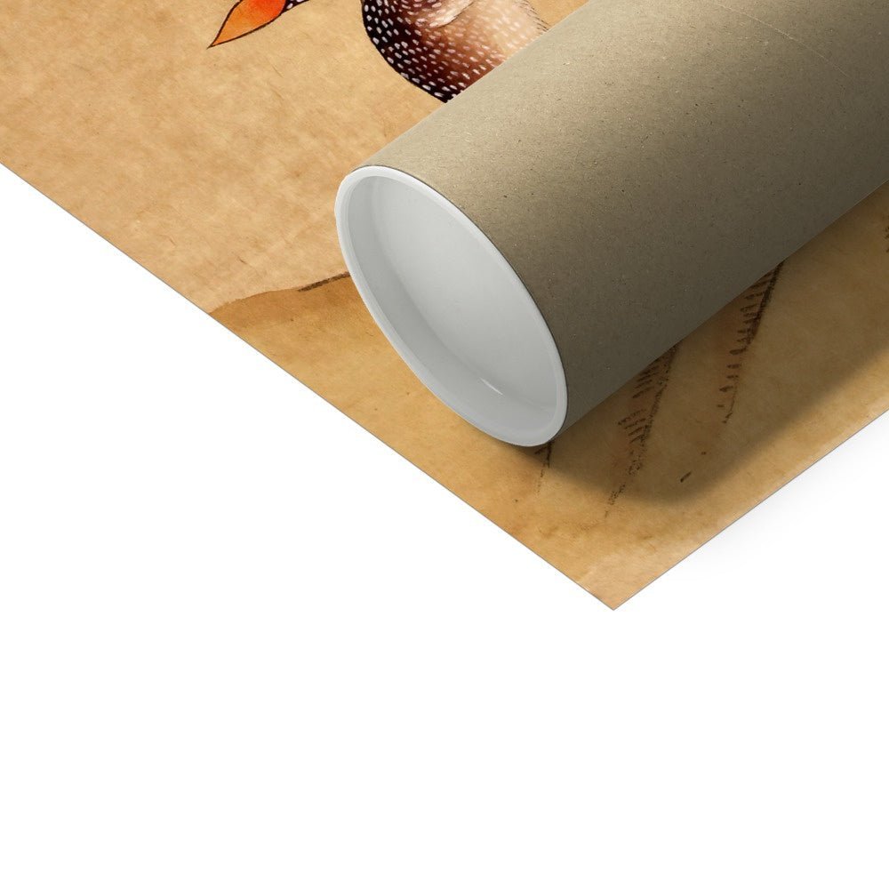 Moon Bunny of Immortality | Classic Minhwa Korean Mythology Folk Art | Lunar Cosmos Astronomy Rabbit | Cute Kawaii Fine Art Print