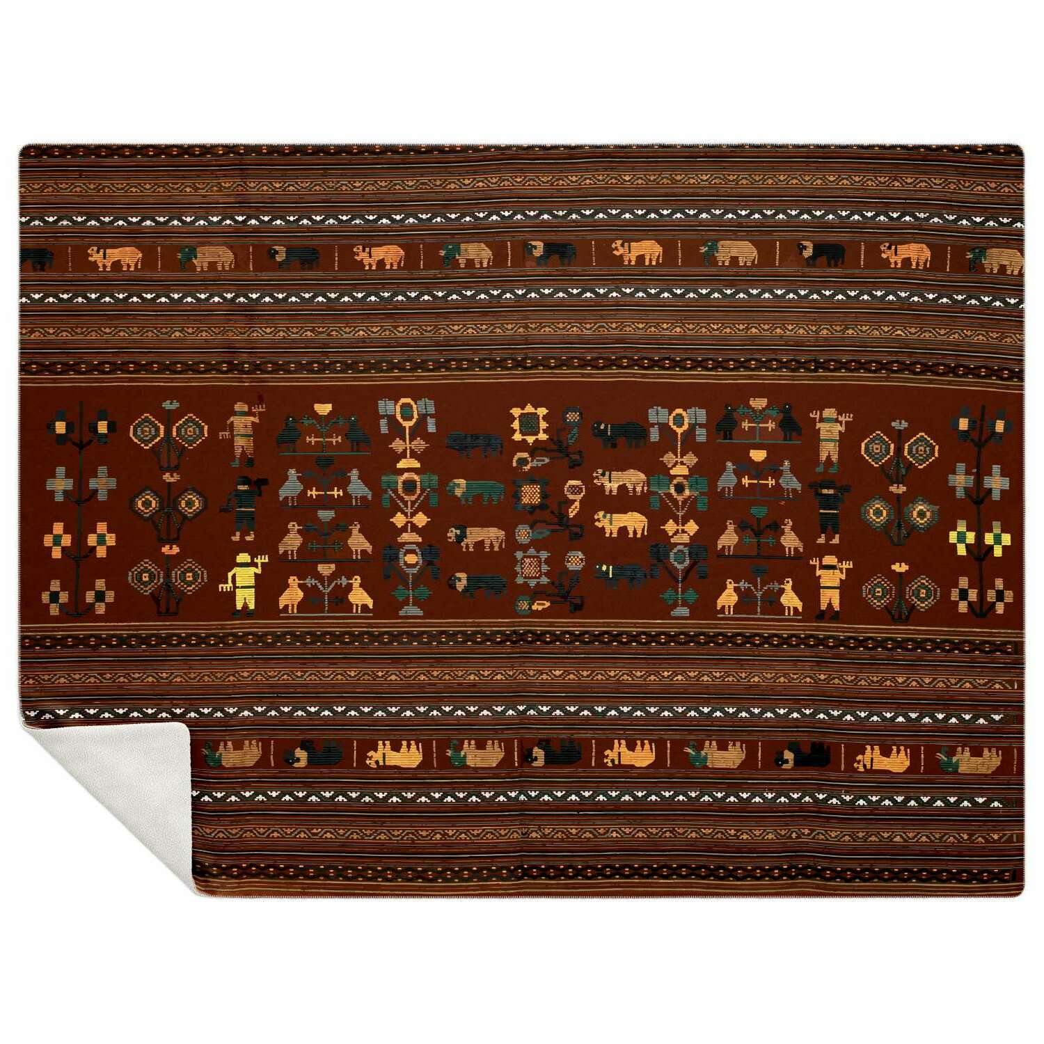 Naga Culture Traditional Design (India) | Sherpa Fleece Blanket