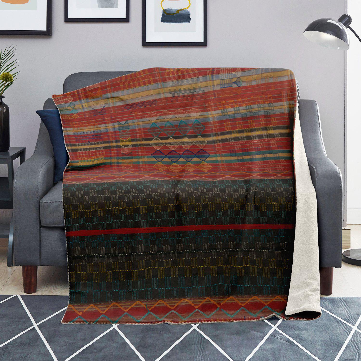 NUPE CEREMONIAL-CLOTH DESIGN | Sherpa Fleece Blanket