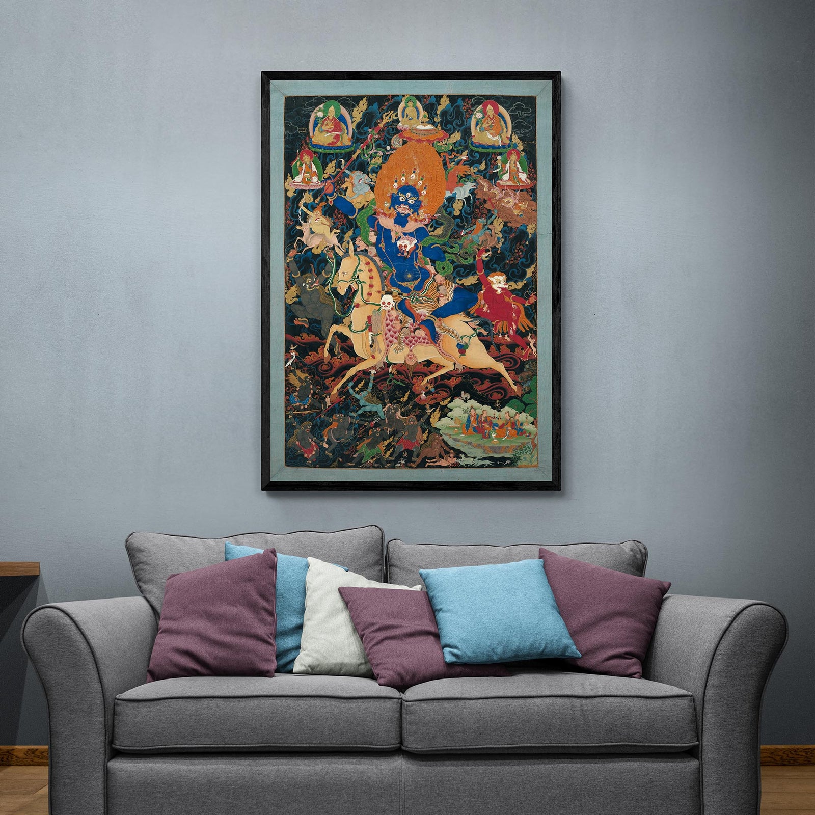 Palden Lhamo ("Glorious Goddess") Giclée Tibetan Buddhist Nepal Deity Feminist Thangka Vajrayana Vintage Fine Art Print