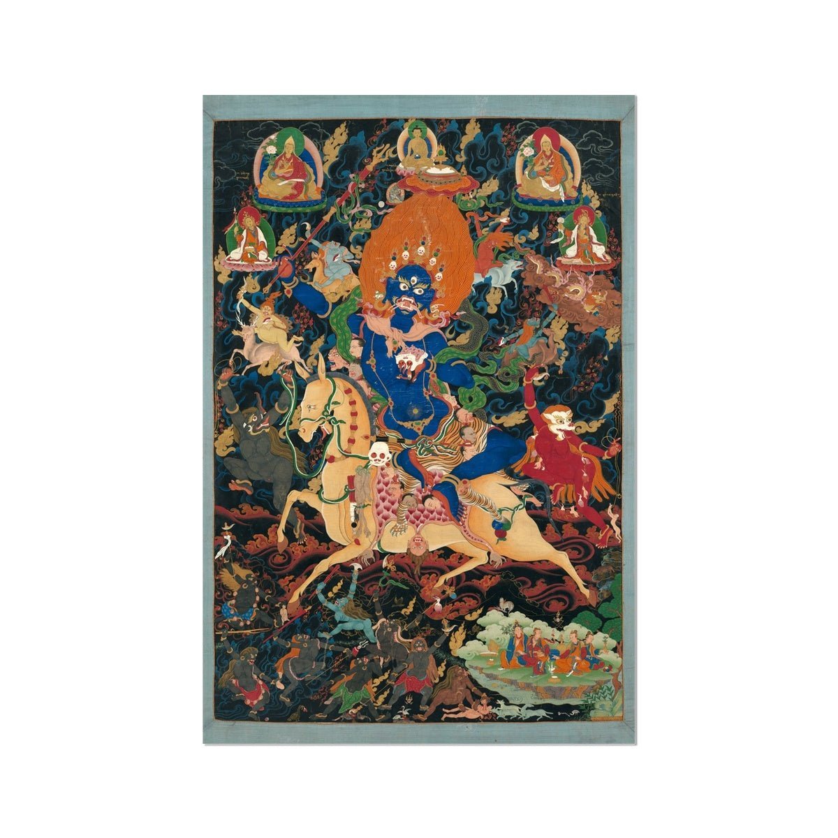 Palden Lhamo ("Glorious Goddess") Giclée Tibetan Buddhist Nepal Deity Feminist Thangka Vajrayana Vintage Fine Art Print