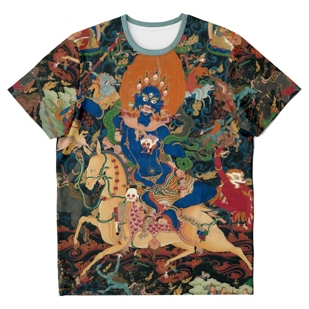 AOP T-Shirt XS Palden Lhamo Thangka, &quot;Glorious Goddess&quot; Tibetan Thangka Trippy T-Shirt