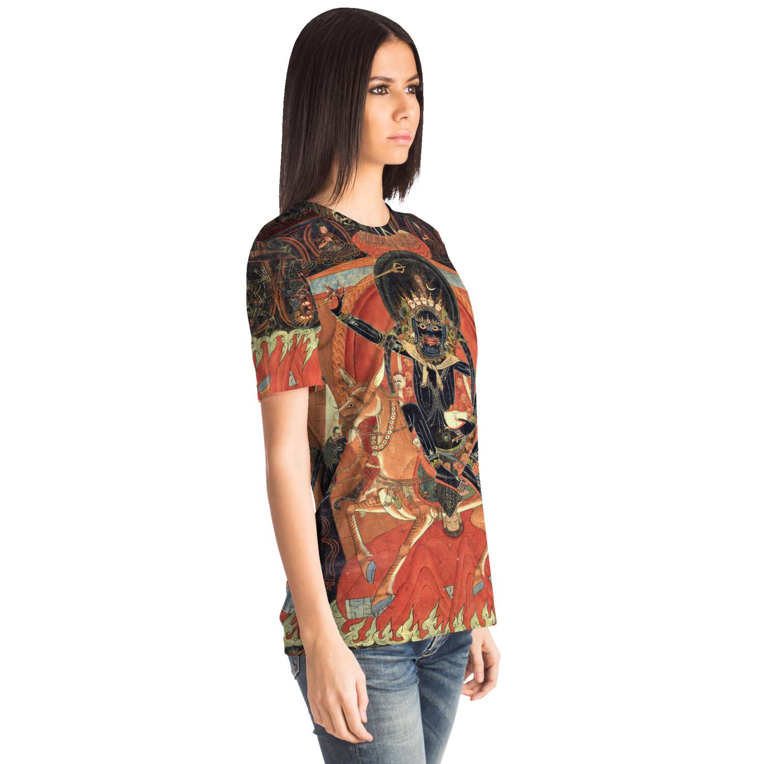 Palden Lhamo, Vajrayana Deity, Tibetan Thangka Buddhist Dakini Yogini Sacred Antique Tantra Feminist Tantric Vintage T-Shirt Tee