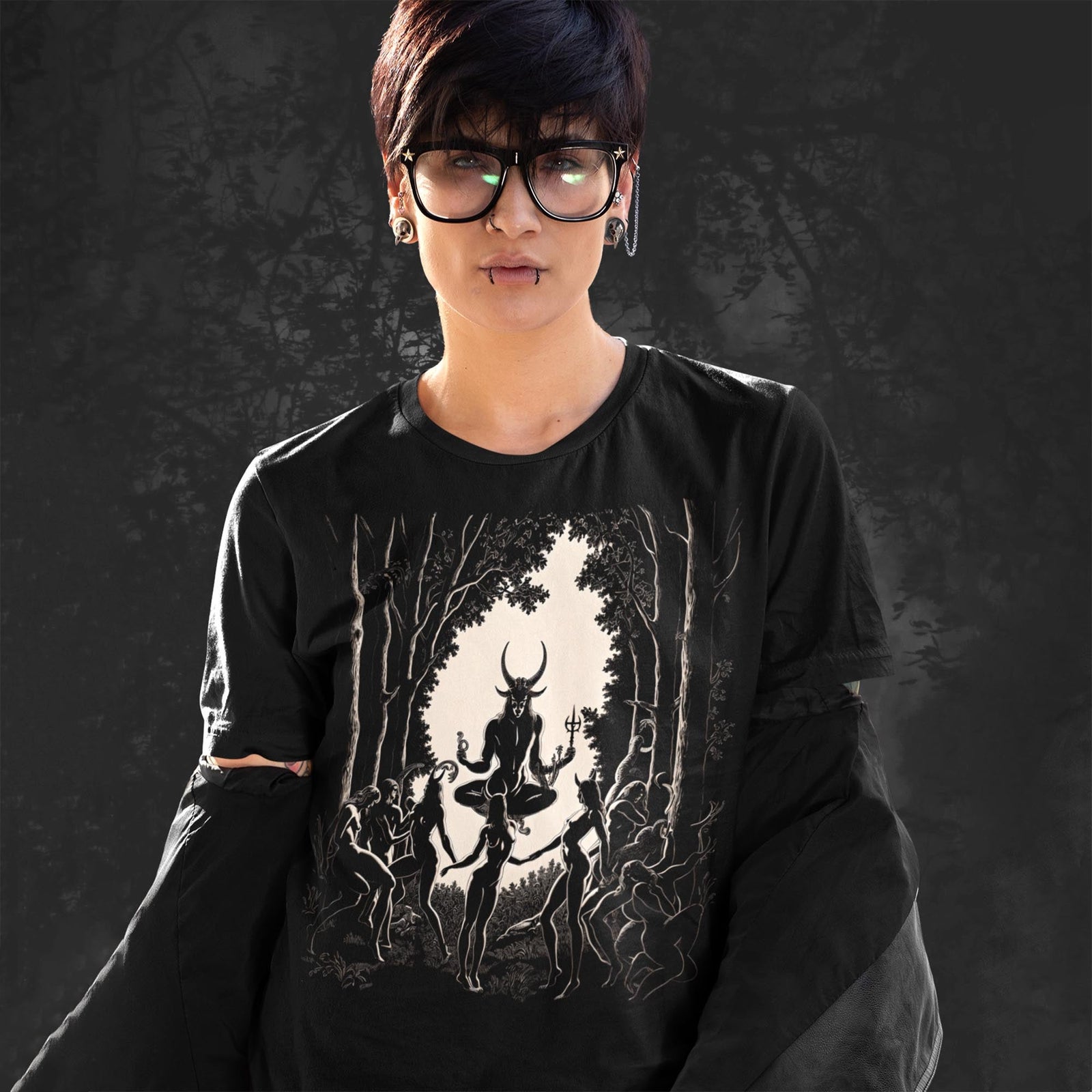 Pan T-Shirt, Satyr of Sacred Sexuality | Heathen, Nature Spirit | Pagan Wiccan Occult Witches | Dark Witchy Ritual Graphic Art T-Shirt