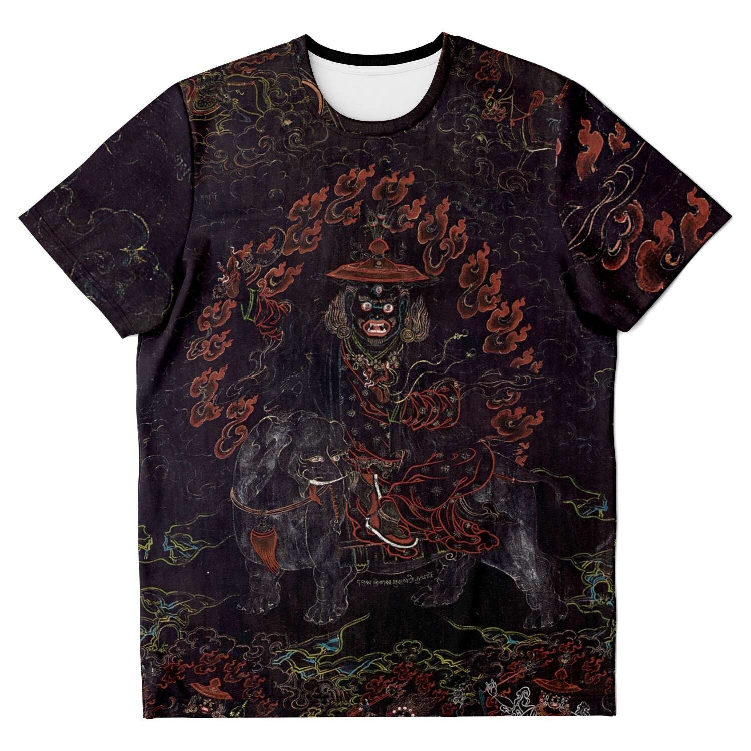 Pehar Gyalpo Tibetan Thangka Vintage Buddhist Vajrayana Graphic Art T-Shirt Tee