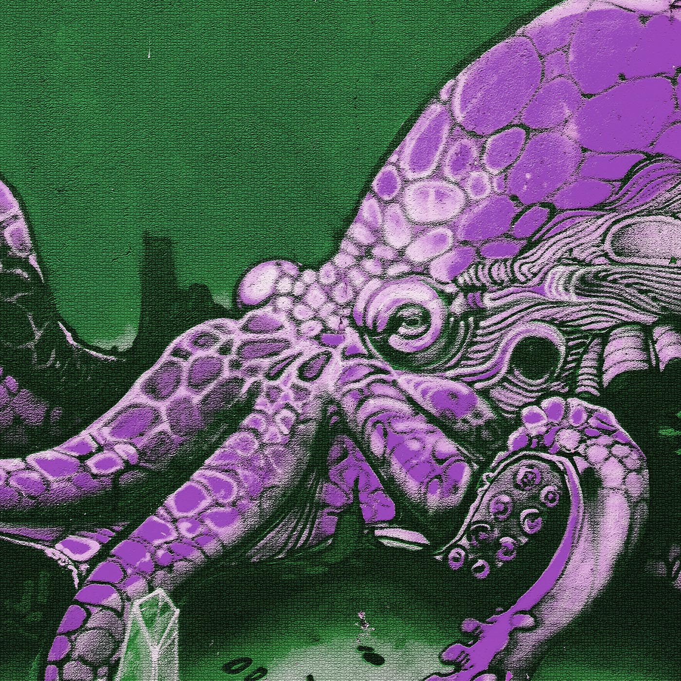 Purple Urban Octopus | Extraterrestrial Octopus | Dystopian Squid All-Over-Print Trippy T-Shirt