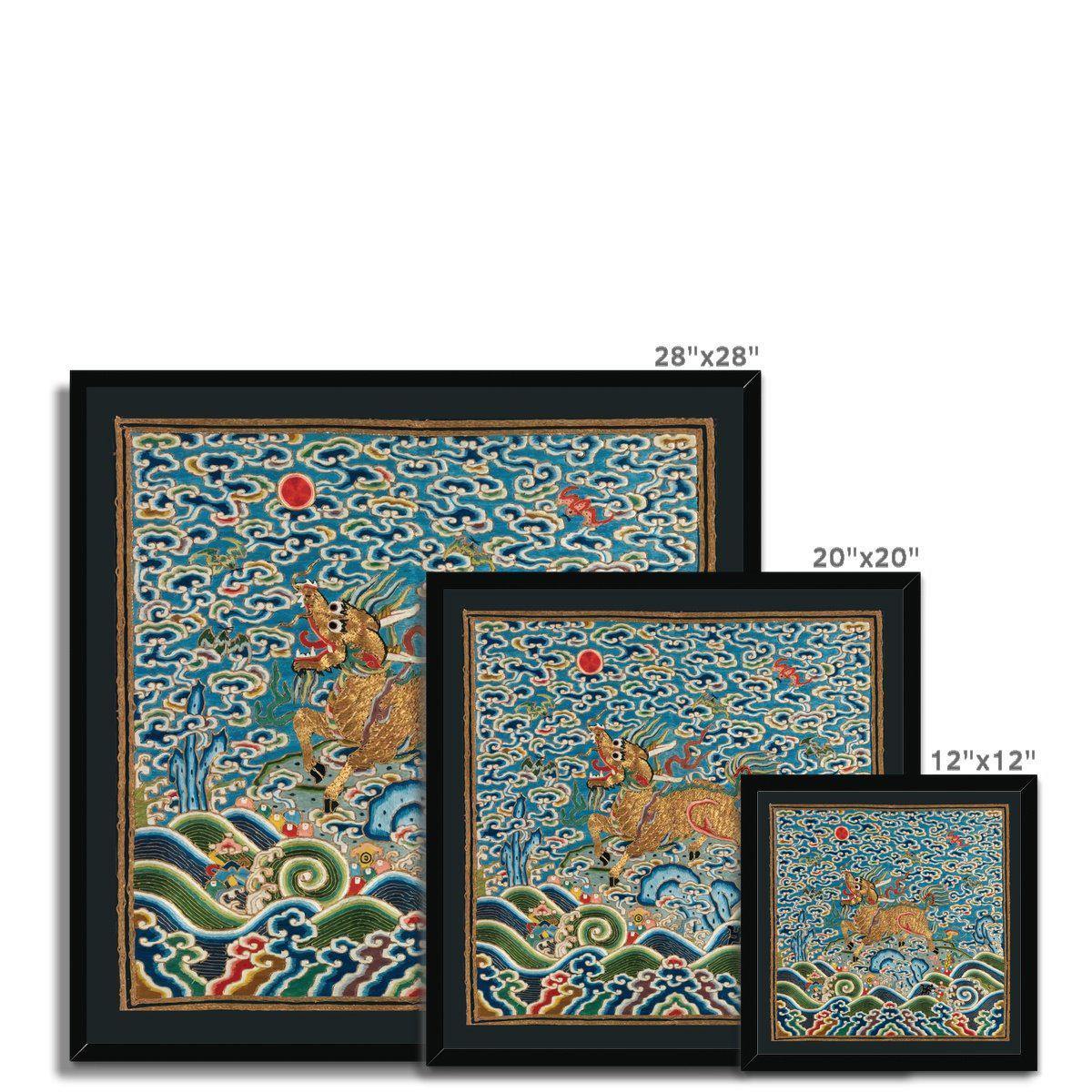 Qing Dynasty Silk Embroidery Design | Framed Print