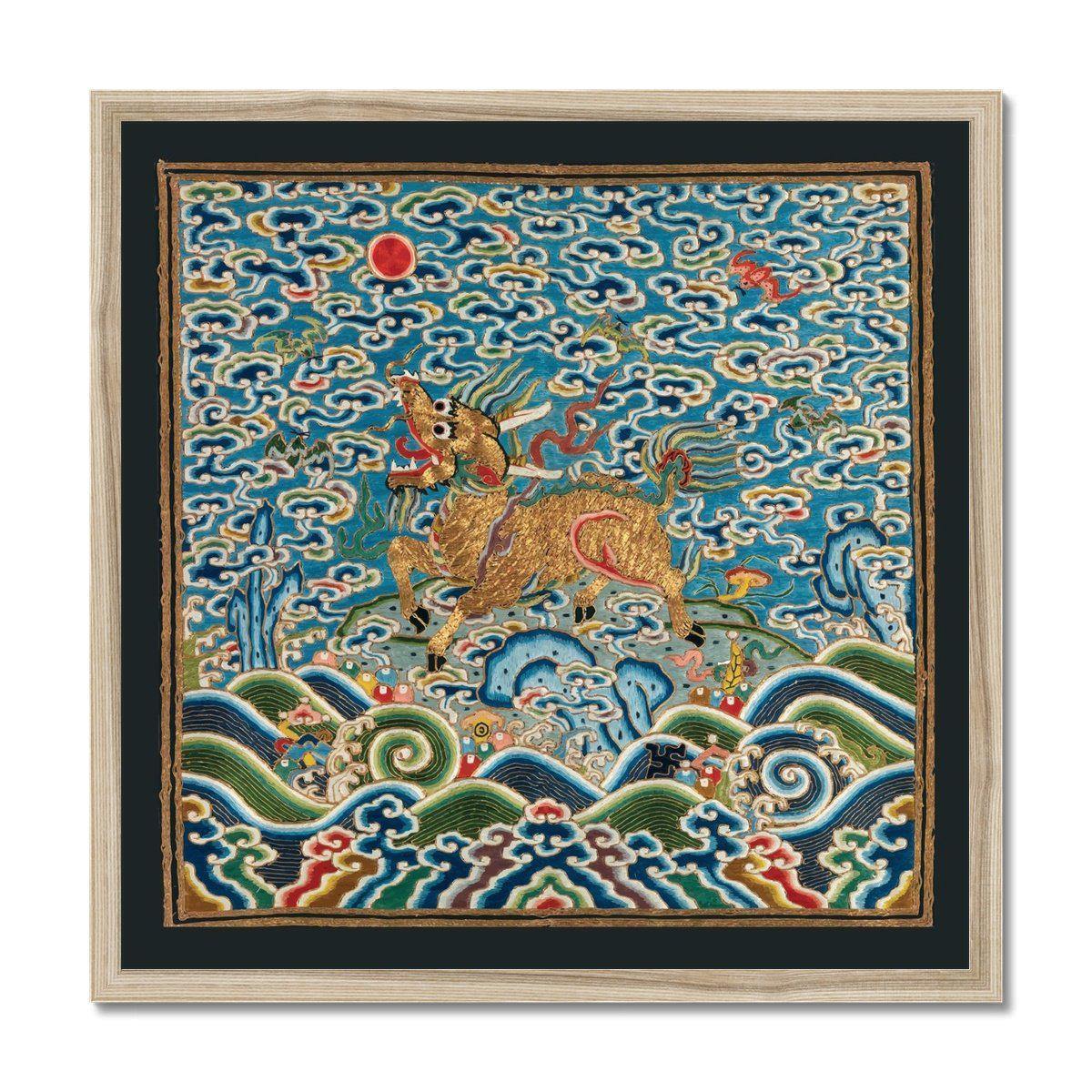 Qing Dynasty Silk Embroidery Design | Framed Print