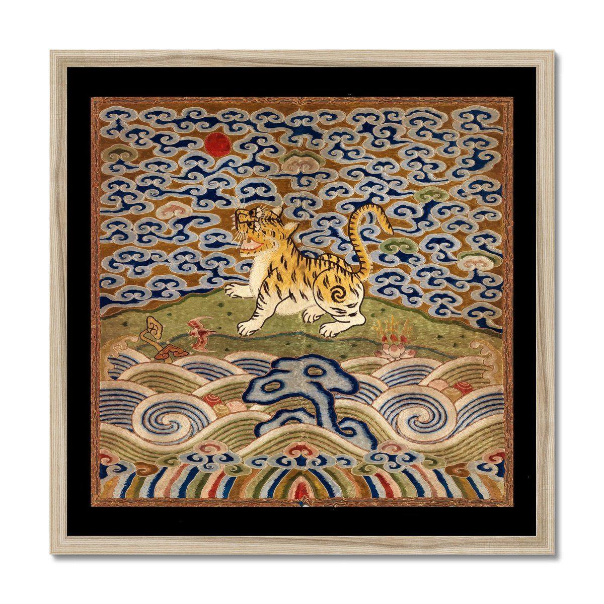 Qing Dynasty Silk Embroidery Design | Framed Print