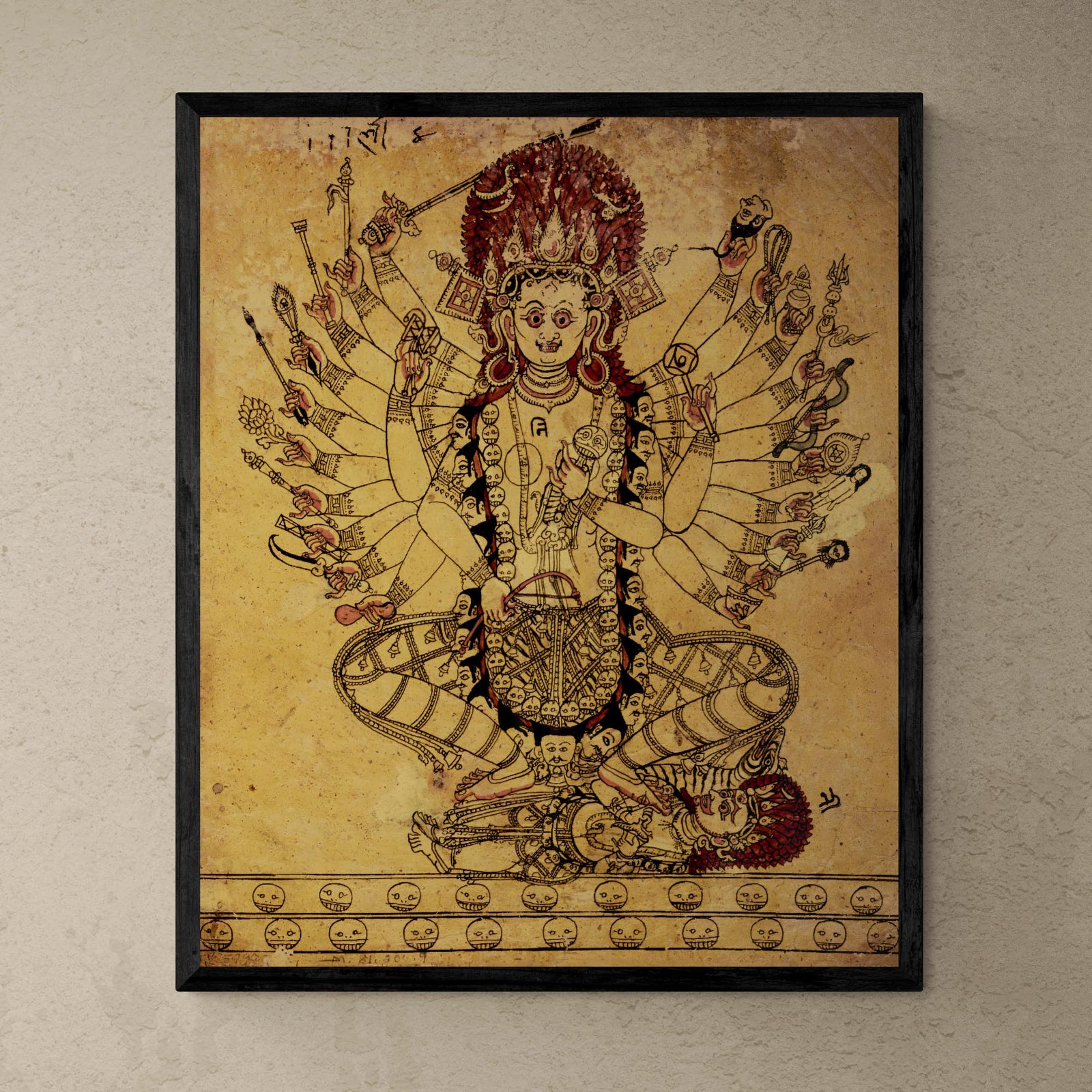 Rare Tantric Form of the Hindu Goddess Kali 18th Century Vedic Fine Art Print