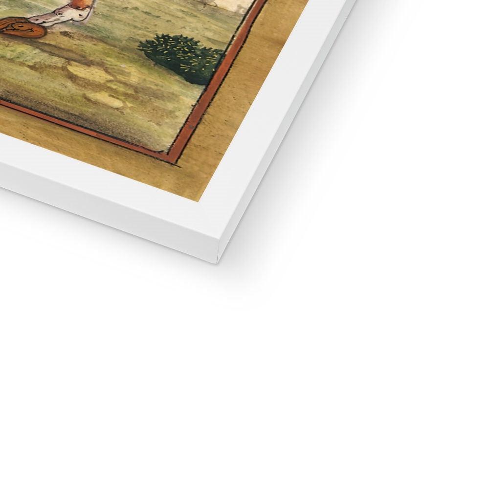 Remastered Mughal-Period Indian Demon Leading a Surreal Composite Sheep | Persian Folklore Mythology Islamic Framed Art Print