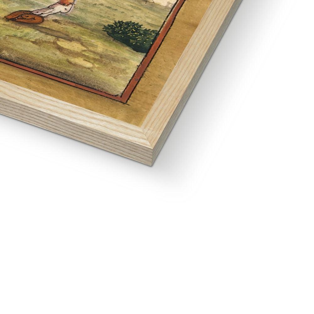 Remastered Mughal-Period Indian Demon Leading a Surreal Composite Sheep | Persian Folklore Mythology Islamic Framed Art Print