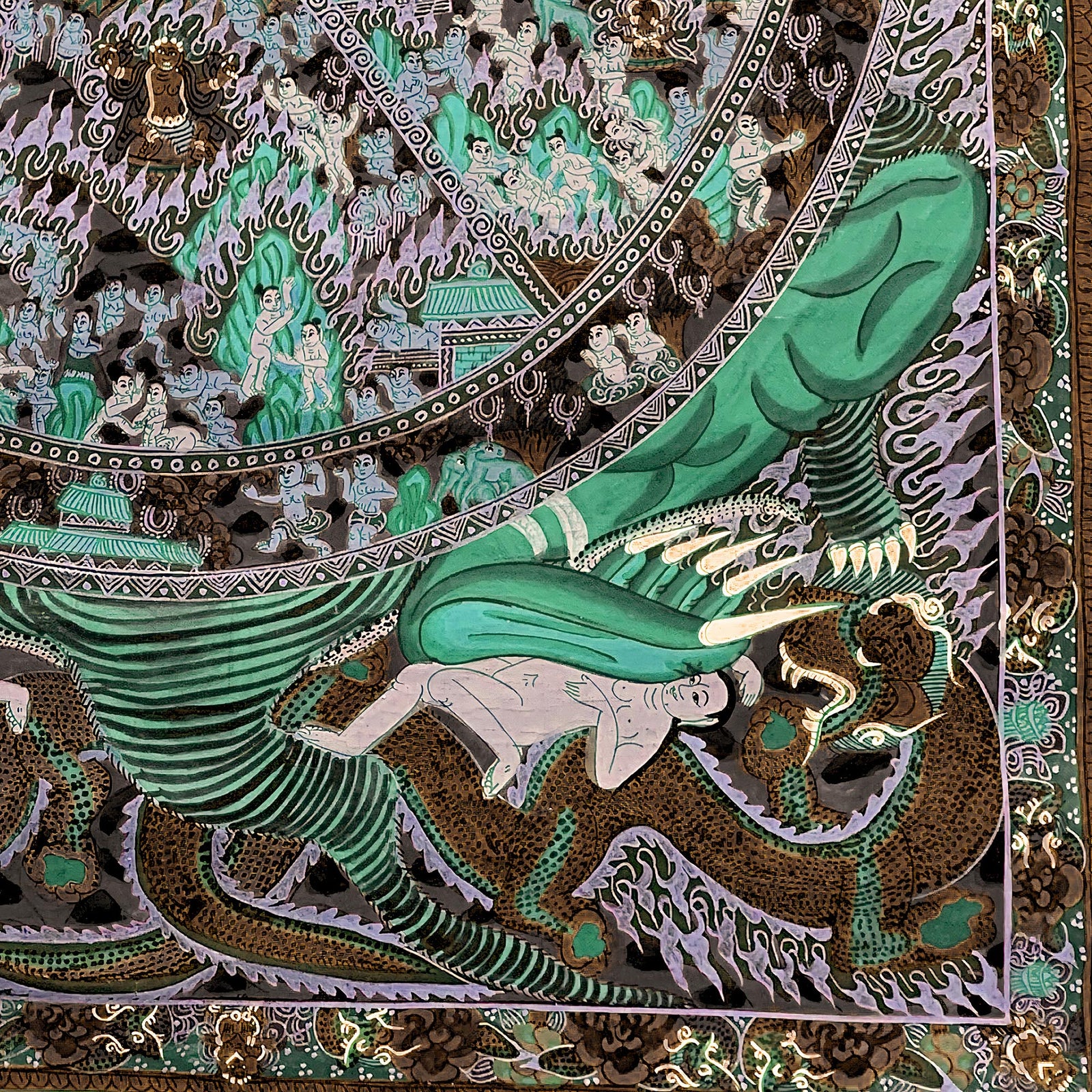 Samsara: The Circle Of Life Tibetan Buddhist Dharma Thangka Transmigration Wheel | Reincarnation Yoga Hindu Fine Art Print