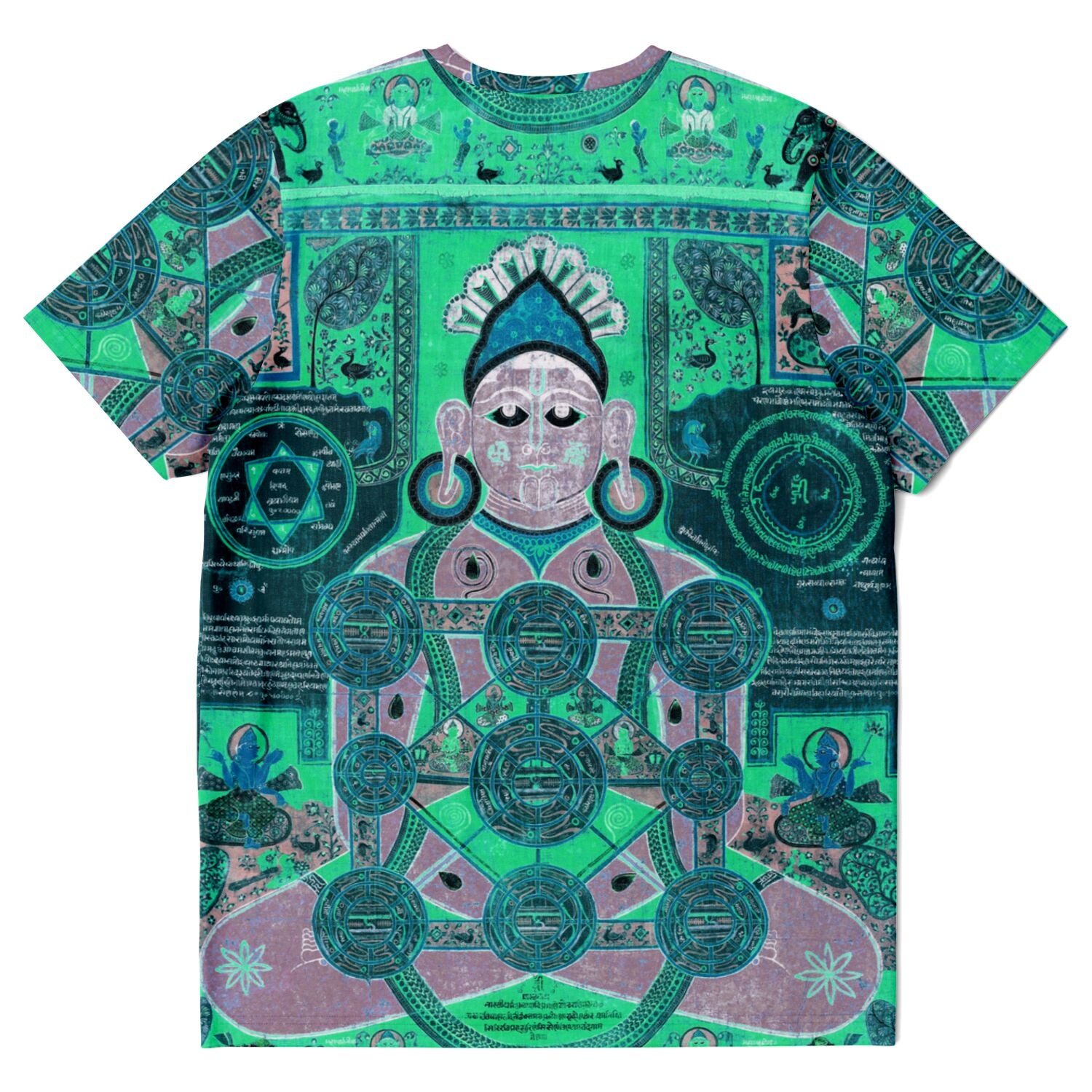 Seated Jain Deity | Antique Tibetan Cosmology Altar Image | Vintage Modern Remix Graphic Art T-Shirt