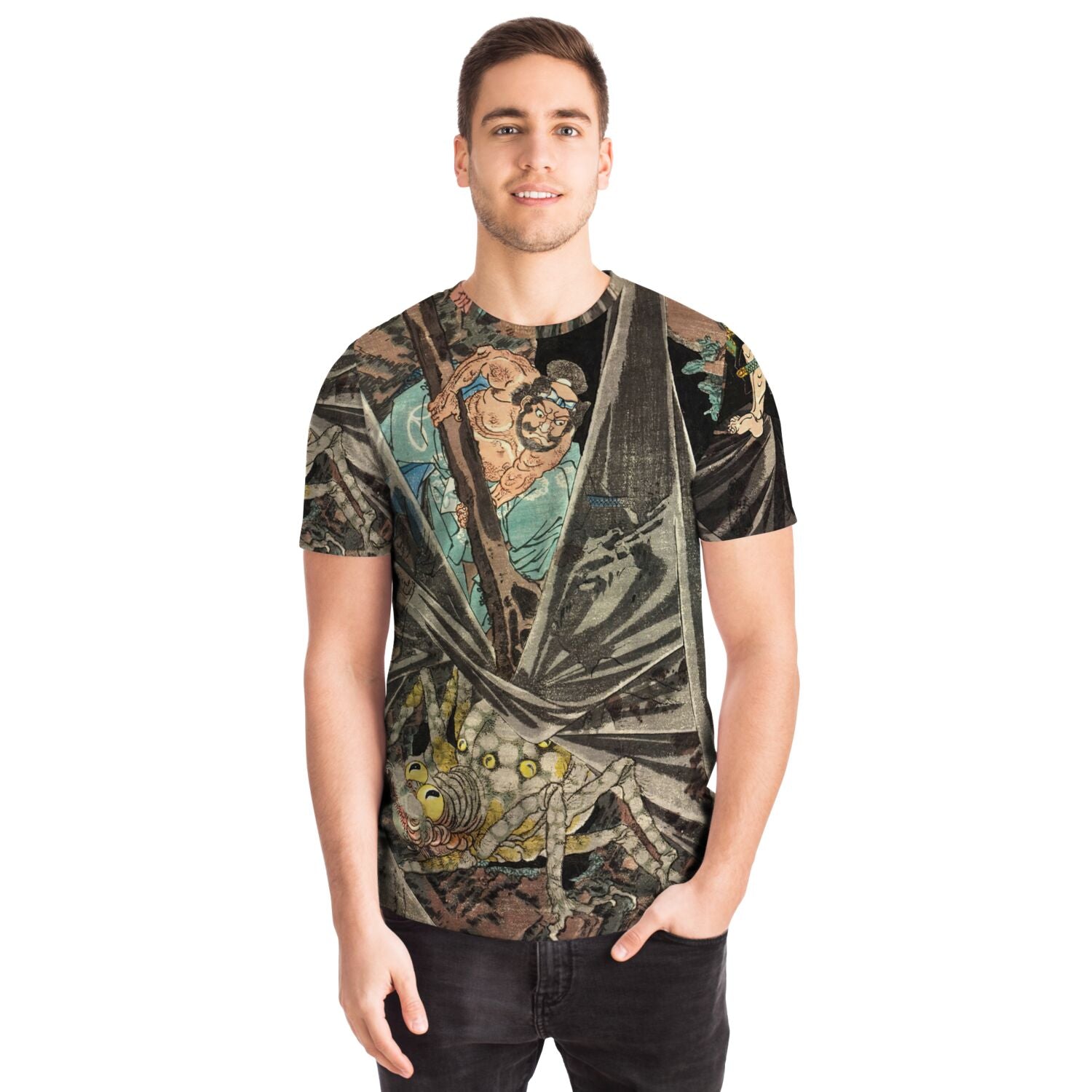 Shape-Shifting Demon, Tsuchigumo the Earth Spider fights Raiko | Kuniyoshi Graphic Art T-Shirt