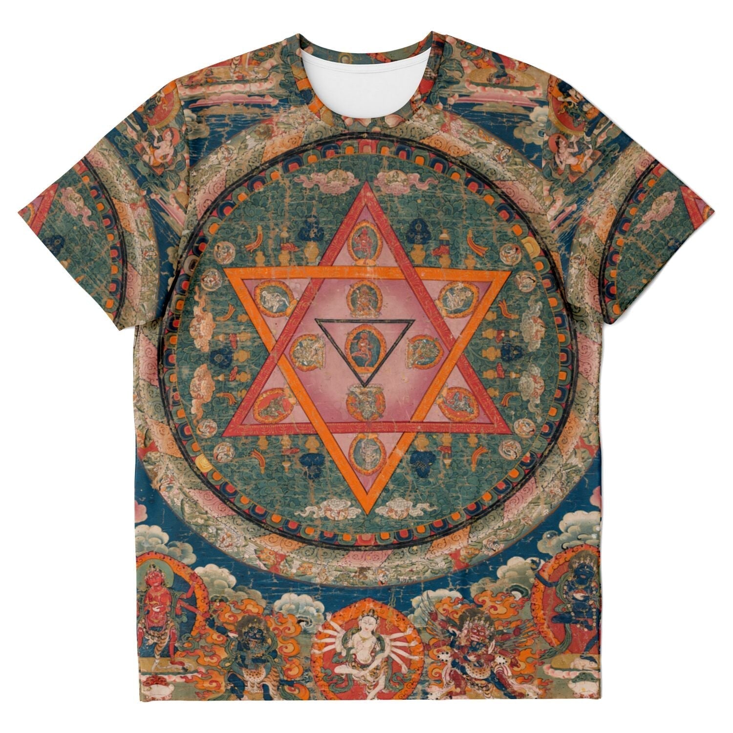 Shatkona Mandala, Hindu & Buddhist Sacred Geometry | Divine Feminine, Star of David Energy | Jewbu Graphic Art T-Shirt