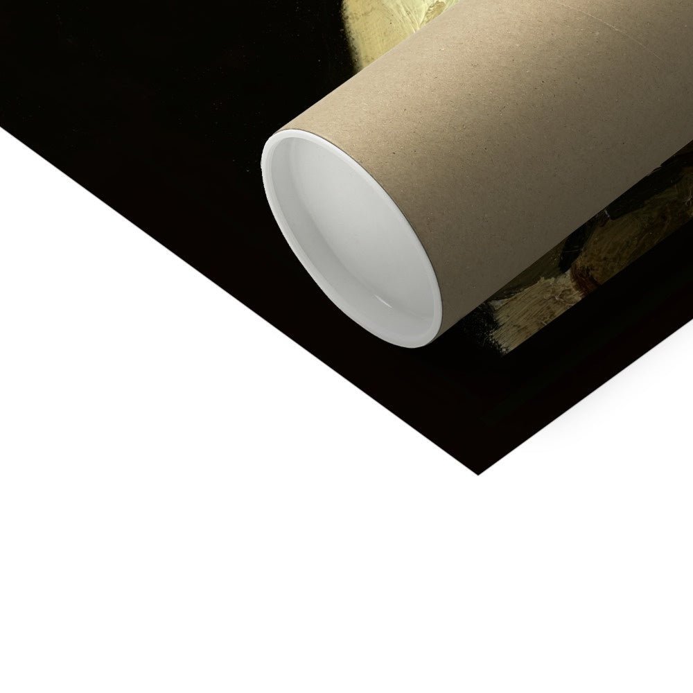 Skeleton Smoking Spliff Skull Cannabis Weed 420, Pot, Herb, Ganja, Reefer, Marijuana, Stoner, Pothead Van Gogh Weed Fine Art Print