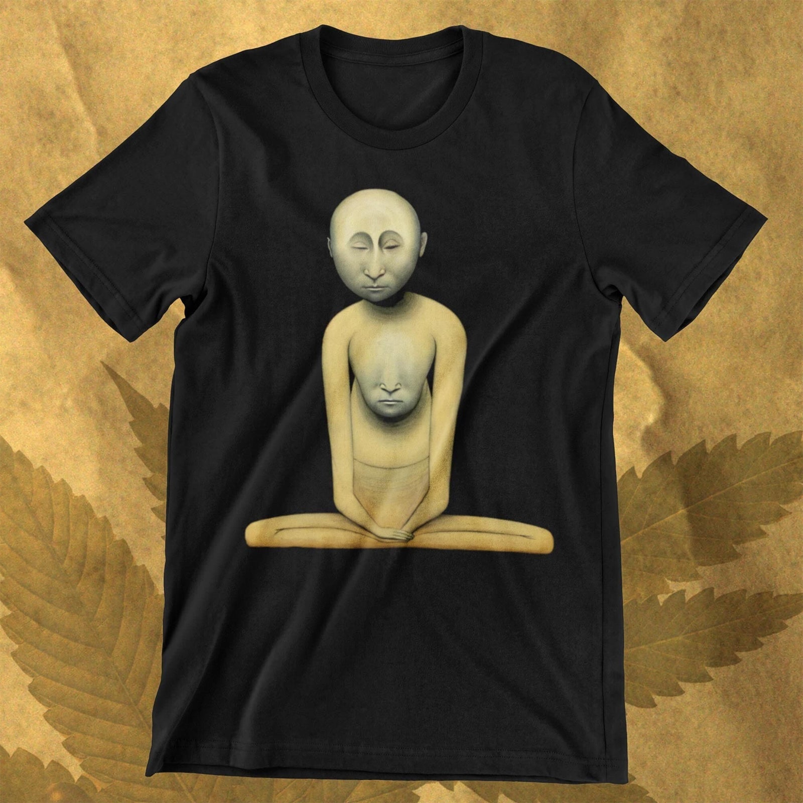 Surreal Zen Stone Buddhist Nun ... Third Eye ... Original Surreal Trippy Buddhist Meditation Art | Stoner 420 Weed Meme Graphic Art T-Shirt Tee