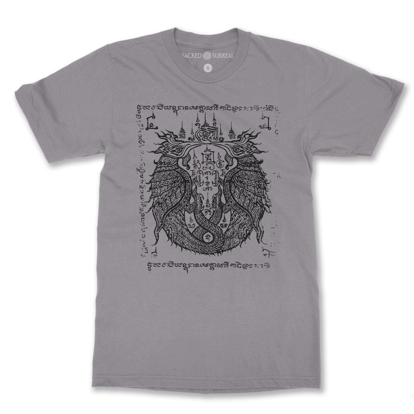 Thai Sak Yant Spiritual Qi Protection Traditional Thailand Folk Mythology Yantra Mandala Art Tribal Tattoo Gift T-Shirt Tee