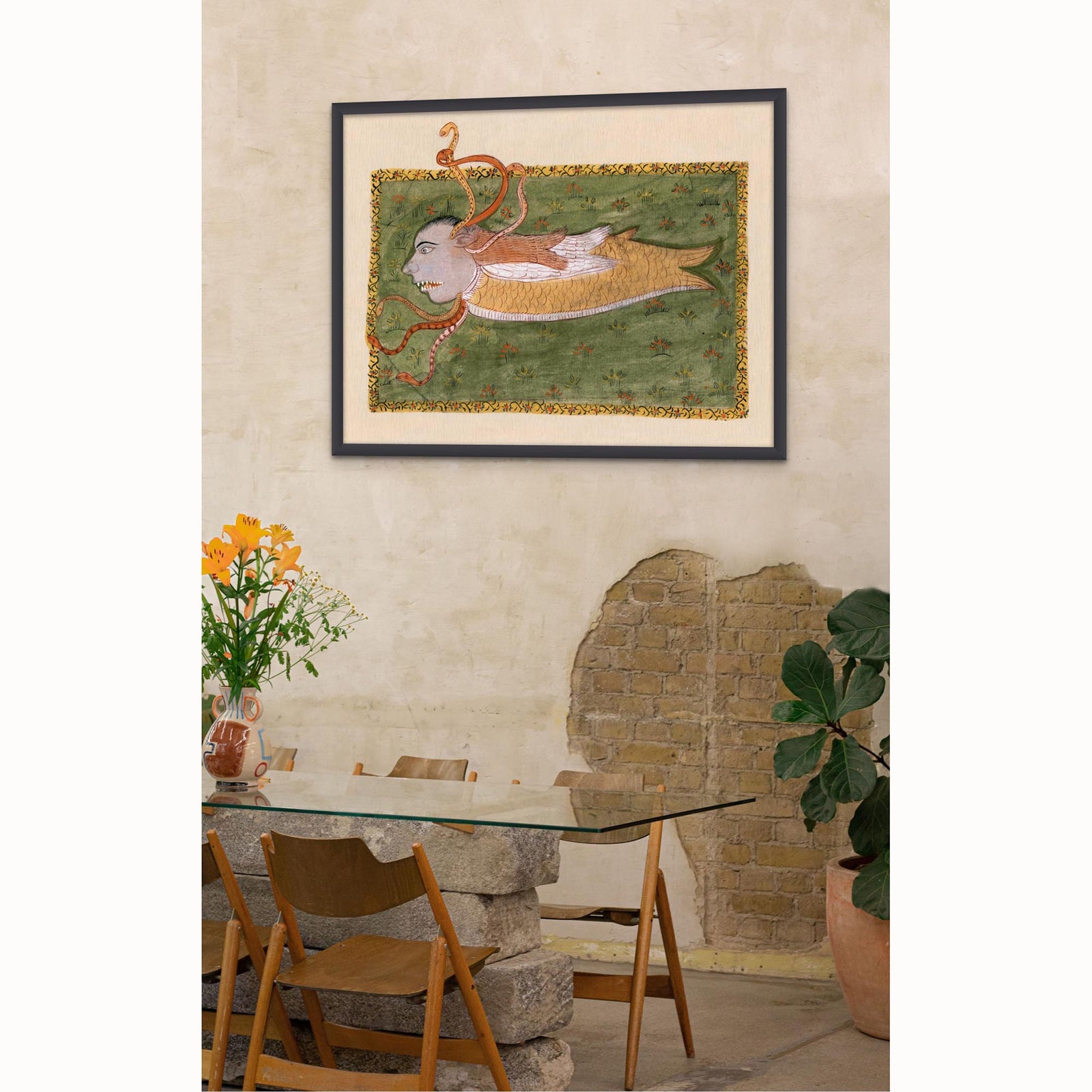 The Book of Wonders (Fish Djinn) Persian Mythology Muslim Sufi Islamic Art | Surreal, Fantasy Folklore Fine Art Print