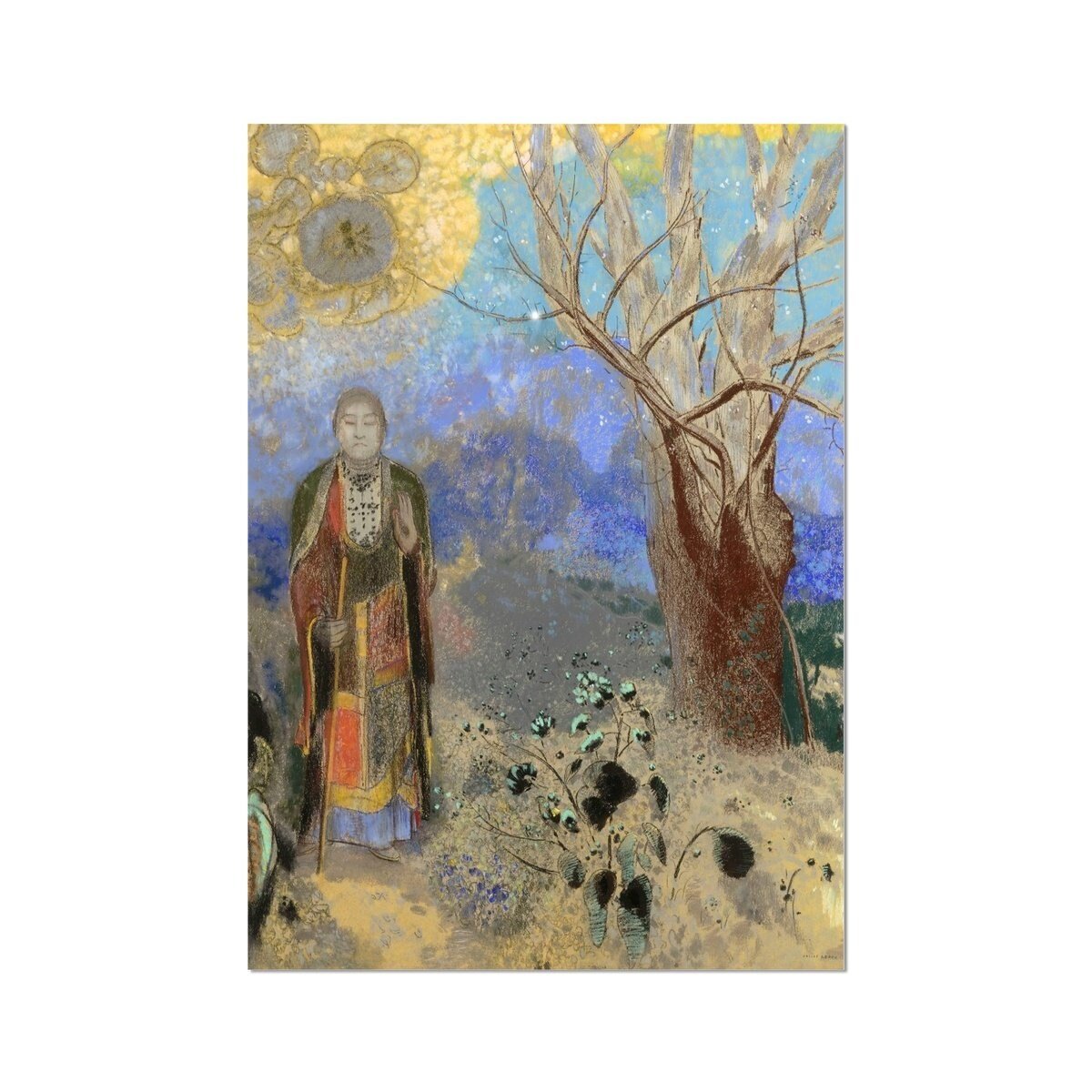 The Buddha, by Odilon Redon, Symbolism Surrealist Gift Antique Buddhist Sacred Fine Art Print