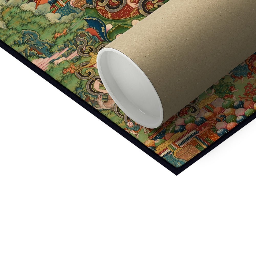 The Buddhist Protector Nechung Chogyong Antique Tibetan Thangka Vintage Decor Fine Art Print